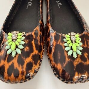 Vintage Upcycled French shoe clips with Green Embellishments